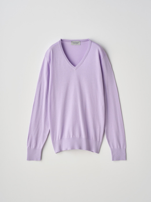 Ｖネック長袖コットンニットプルオーバー | JULIE | 30G MODERN FIT 詳細画像 LILAC BREEZE 2