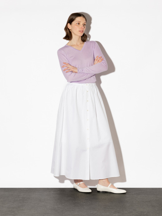 Ｖネック長袖コットンニットプルオーバー | JULIE | 30G MODERN FIT 詳細画像 LILAC BREEZE 3