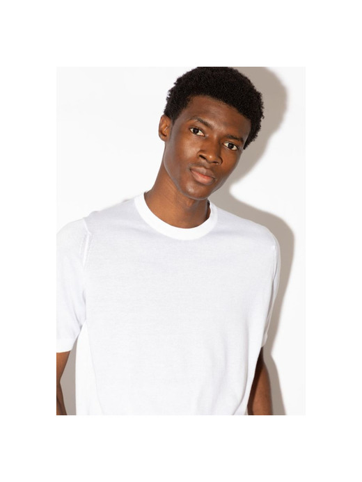 半袖コットンニットＴシャツ | KEMPTON | 30G EASY FIT 詳細画像 WHITE 2