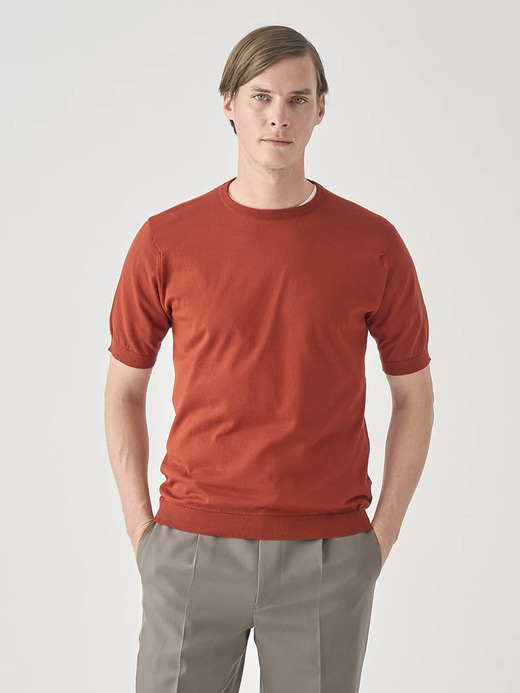 半袖コットンニットＴシャツ | KIELL | 30G MODERN FIT 詳細画像 BAKED RED 3