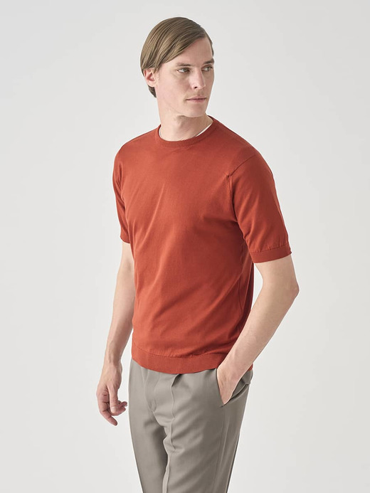 半袖コットンニットＴシャツ | KIELL | 30G MODERN FIT 詳細画像 BAKED RED 5