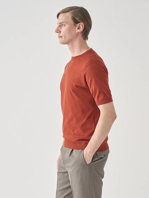 半袖コットンニットＴシャツ | KIELL | 30G MODERN FIT 詳細画像 BAKED RED 6