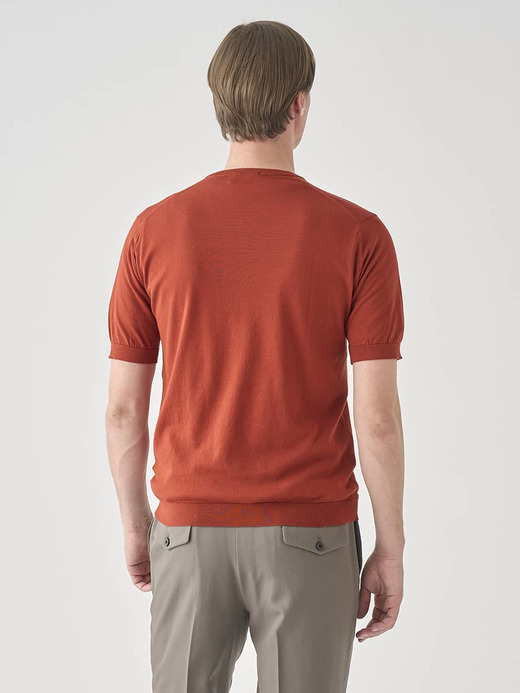半袖コットンニットＴシャツ | KIELL | 30G MODERN FIT 詳細画像 BAKED RED 8