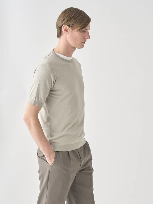 半袖コットンニットＴシャツ | KIELL | 30G MODERN FIT 詳細画像 PARCHMENT 5
