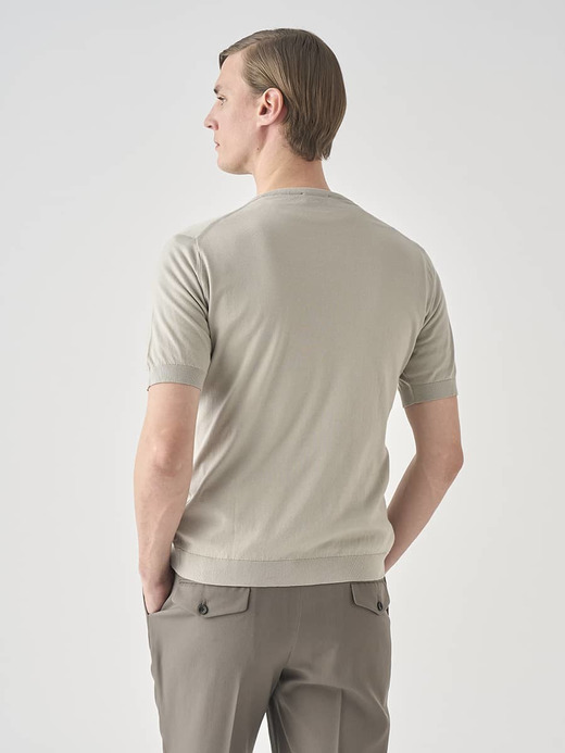 半袖コットンニットＴシャツ | KIELL | 30G MODERN FIT 詳細画像 PARCHMENT 6