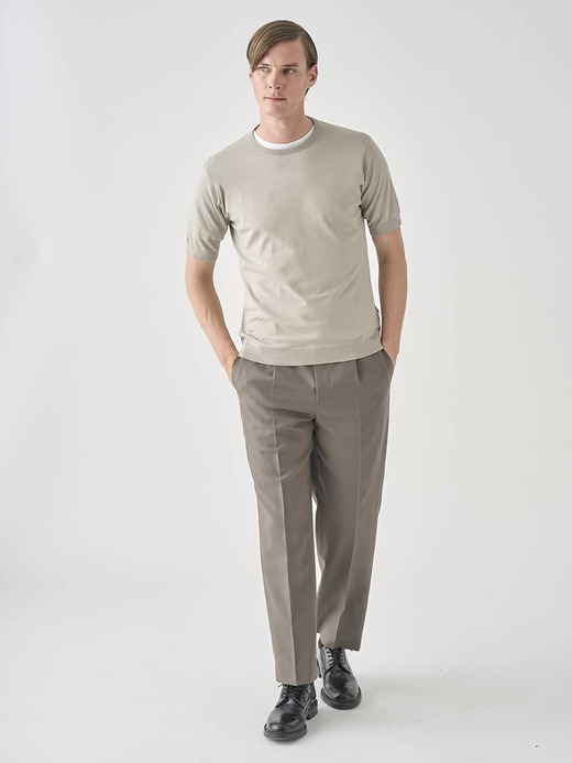 半袖コットンニットＴシャツ | KIELL | 30G MODERN FIT 詳細画像 PARCHMENT 7