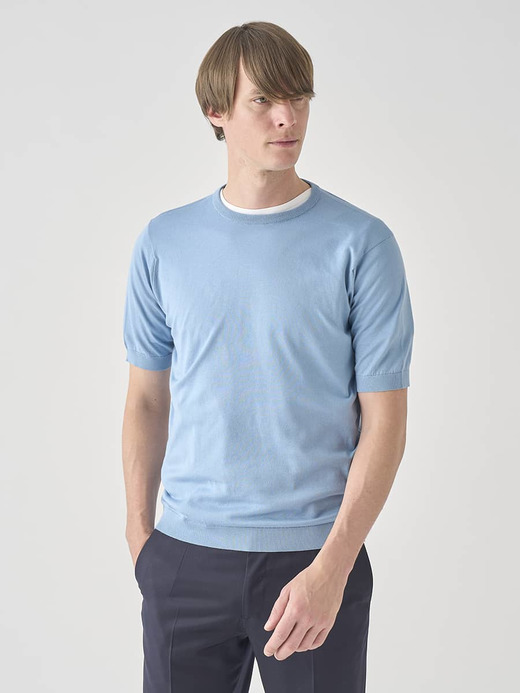 半袖コットンニットＴシャツ | KIELL | 30G MODERN FIT 詳細画像 SEA GLASS 5