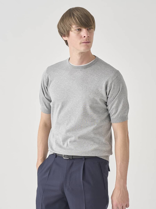 半袖コットンニットＴシャツ | KIELL | 30G MODERN FIT 詳細画像 SILVER 4
