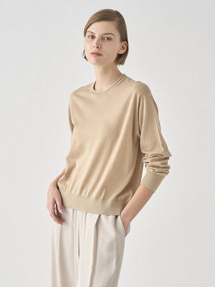 ［LUXURY FIBRES］コットンカシミヤ長袖ニットプルオーバー | KYLE | 30G