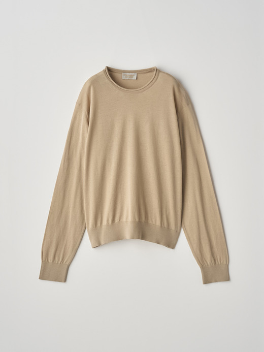 ［LUXURY FIBRES］コットンカシミヤ長袖ニットプルオーバー | KYLE | 30G 詳細画像 FLAX 2