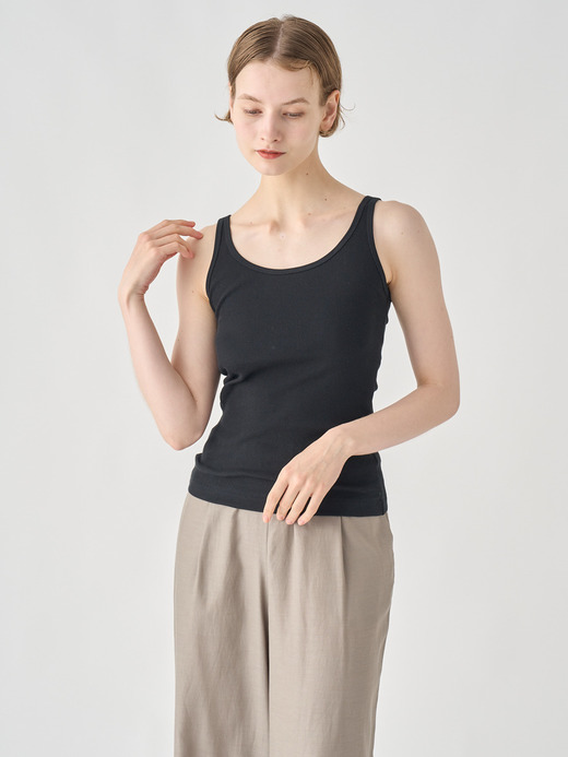 オーガニックコットン2WAYリブタンクトップ｜UTS934｜UNDERWEAR for WOMEN 詳細画像 NO2(L0351TS934_ブラック) 4