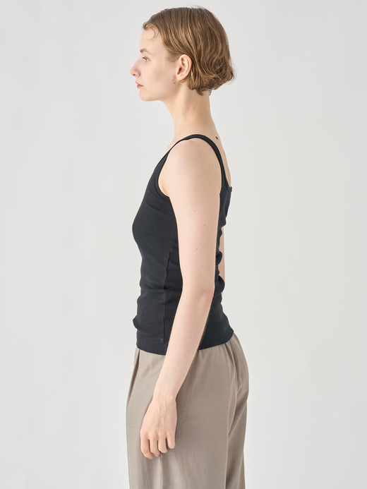 オーガニックコットン2WAYリブタンクトップ｜UTS934｜UNDERWEAR for WOMEN 詳細画像 NO2(L0351TS934_ブラック) 6