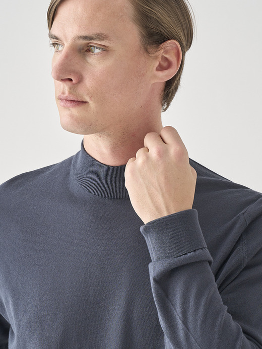 長袖モックネックコットンニットクラシックプルオーバー | OAKDALE | 30G EASY FIT 詳細画像 FLINT 5