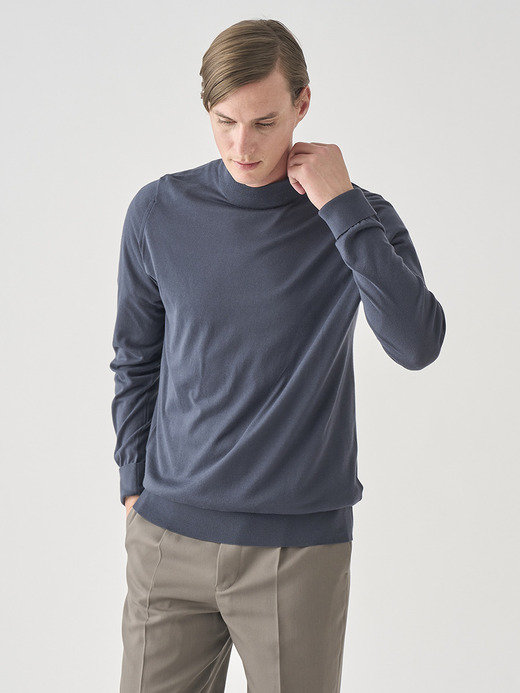 長袖モックネックコットンニットクラシックプルオーバー | OAKDALE | 30G EASY FIT 詳細画像 FLINT 6