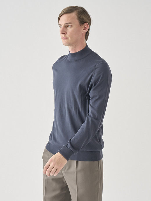 長袖モックネックコットンニットクラシックプルオーバー | OAKDALE | 30G EASY FIT 詳細画像 FLINT 7