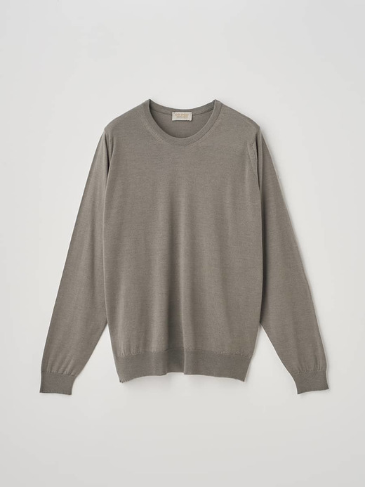 ［LUXURY FIBRES］カシミヤシルククルーネック長袖ニットプルオーバー | PAXEN | 30G EASY FIT 詳細画像 OYSTER 2