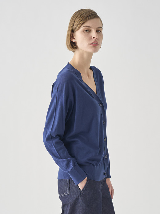 Ｖネック長袖コットンニットカーディガン | S4620 | 30G COMMON FIT 詳細画像 FRENCH NAVY 7