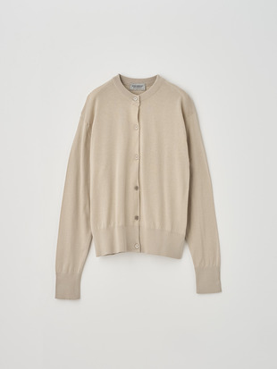 クルーネック長袖コットンニットカーディガン | S4622 | 30G COMMON FIT