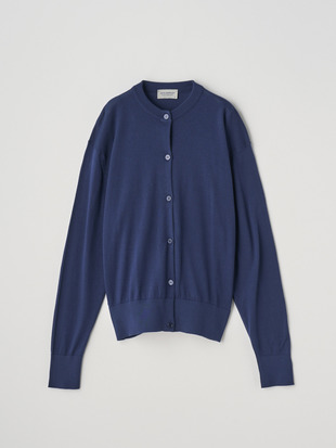 クルーネック長袖コットンニットカーディガン | S4622 | 30G COMMON FIT