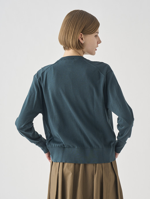 クルーネック長袖コットンニットカーディガン | S4622 | 30G COMMON FIT 詳細画像 RAINFOREST 7