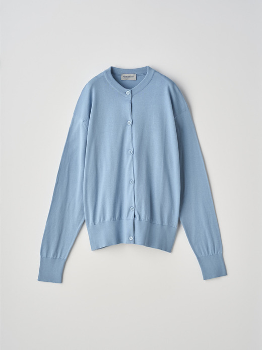 クルーネック長袖コットンニットカーディガン | S4622 | 30G COMMON FIT 詳細画像 SEA GLASS 2
