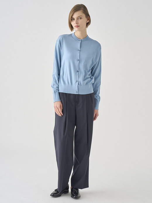 クルーネック長袖コットンニットカーディガン | S4622 | 30G COMMON FIT 詳細画像 SEA GLASS 9