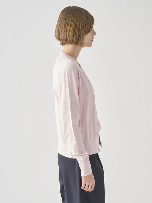 クルーネック長袖コットンニットカーディガン | S4622 | 30G COMMON FIT 詳細画像 SOFT PINK 7