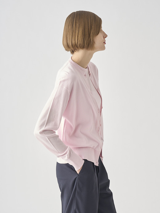 クルーネック長袖コットンニットカーディガン | S4622 | 30G COMMON FIT 詳細画像 SOFT PINK 9