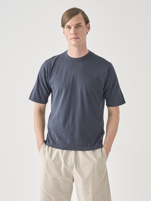 ウェルトヘム半袖コットンニットＴシャツ | S4676 | 30G