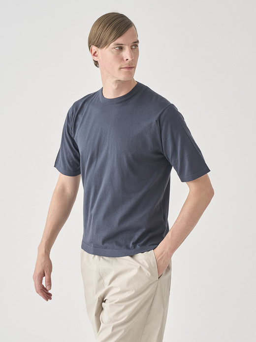ウェルトヘム半袖コットンニットＴシャツ | S4676 | 30G 詳細画像 FLINT 3