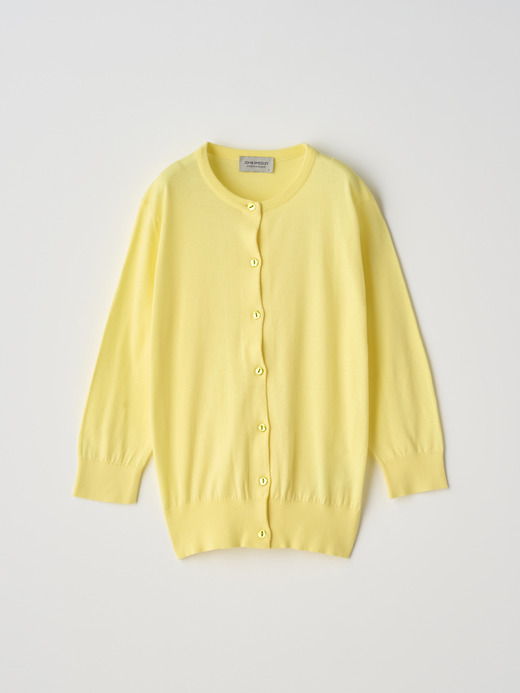 クルーネック７分袖コットンニットカーディガン | S4740 | 30G 詳細画像 YELLOW BALM 2