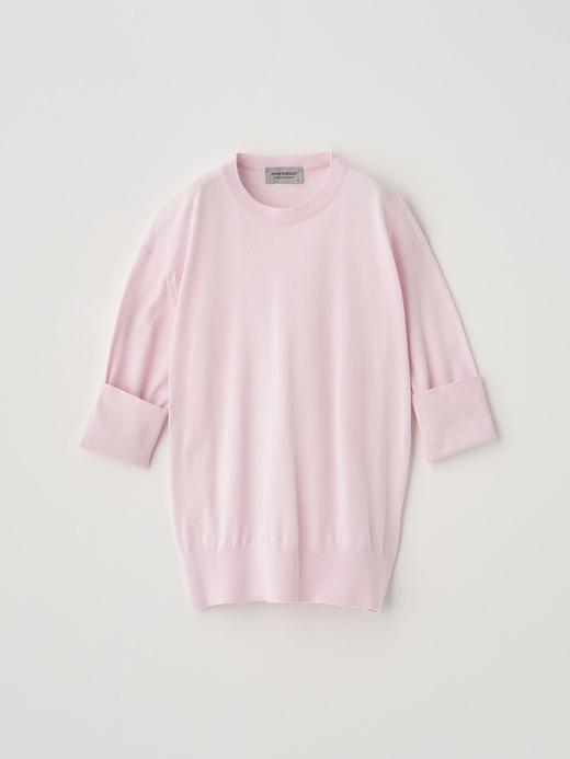 ターンバック５分袖コットンニットプルオーバー | S4749 | 30G 詳細画像 SOFT PINK 2