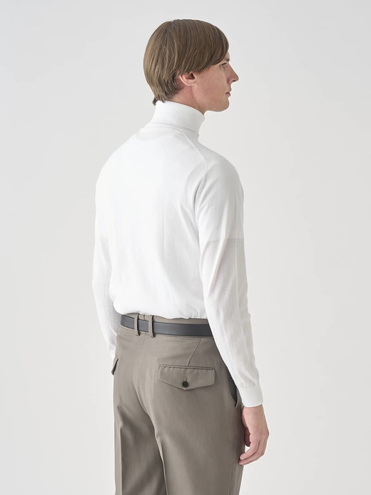 タートルネック長袖コットンニットプルオーバー | S4751 | 30G MODERN FIT 詳細画像 WHITE 6