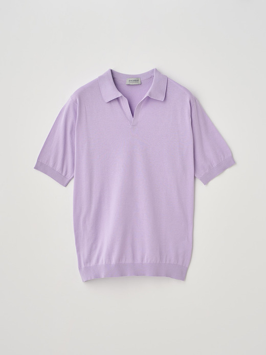 スキッパーネック半袖コットンニットプルオーバー | SYRES | 30G MODERN FIT 詳細画像 LILAC BREEZE 2