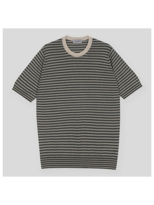 JS ボーダー柄ニットＴシャツ | WILBUR | 30G EASY FIT