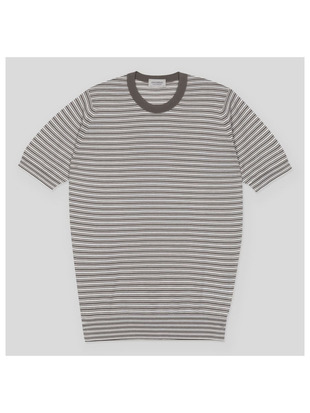 ボーダー柄ニットＴシャツ | WILBUR | 30G EASY FIT