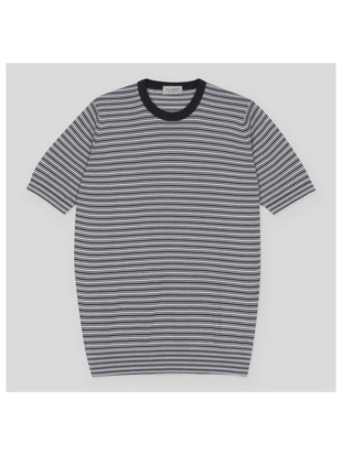 ボーダー柄ニットＴシャツ | WILBUR | 30G EASY FIT