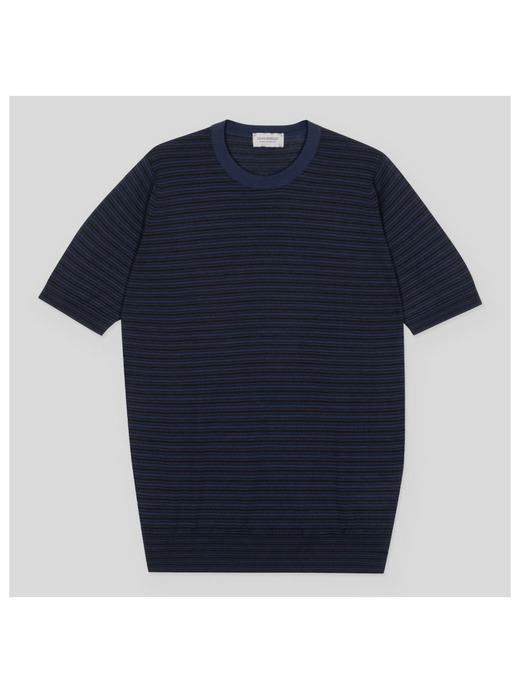 ボーダー柄ニットＴシャツ | WILBUR | 30G EASY FIT 詳細画像 NO2(WILBUR) 1
