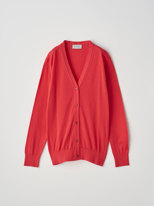 Ｖネック長袖コットンニットカーディガン | YASMIN | 30G MODERN FIT 詳細画像 NEXUS RED 1