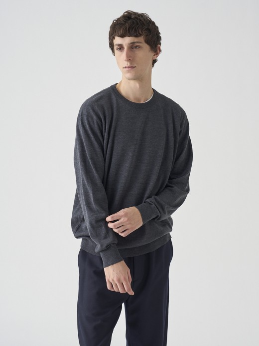 クルーネック長袖ニットプルオーバー | A4543 | 24G SWEATER SERIES 詳細画像 CHARCOAL 2