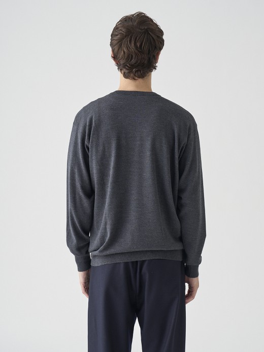 クルーネック長袖ニットプルオーバー | A4543 | 24G SWEATER SERIES 詳細画像 CHARCOAL 6