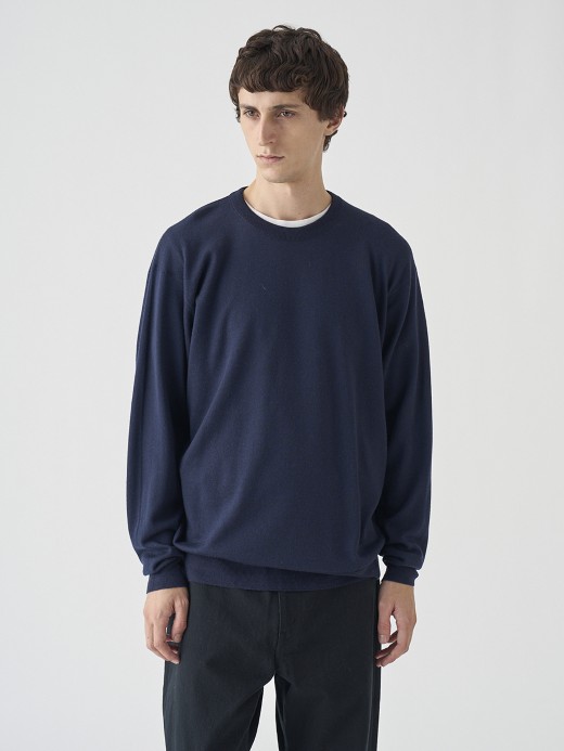 クルーネック長袖ニットプルオーバー | A4543 | 24G SWEATER SERIES 詳細画像 MIDNIGHT 1
