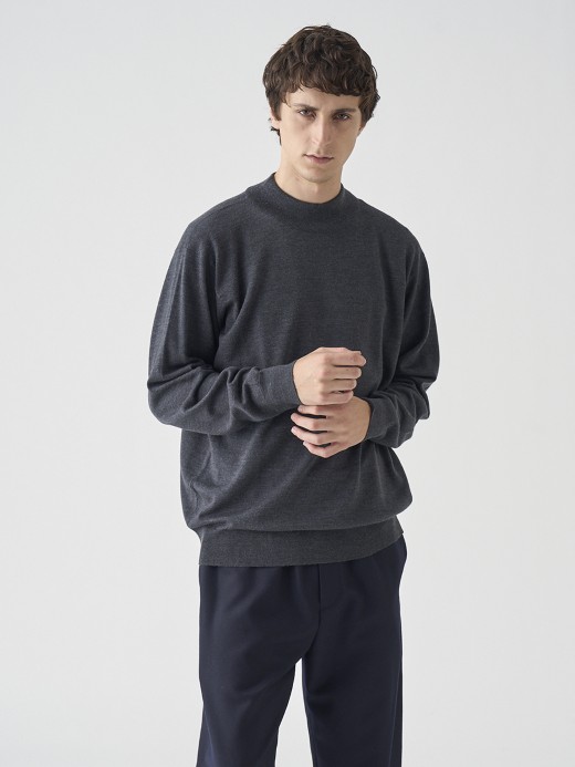 モックネック長袖ニットプルオーバー | A4546 | 24G SWEATER SERIES 詳細画像 CHARCOAL 2