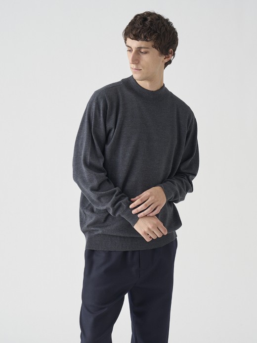 モックネック長袖ニットプルオーバー | A4546 | 24G SWEATER SERIES 詳細画像 CHARCOAL 3