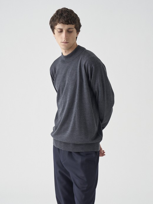 モックネック長袖ニットプルオーバー | A4546 | 24G SWEATER SERIES 詳細画像 CHARCOAL 4