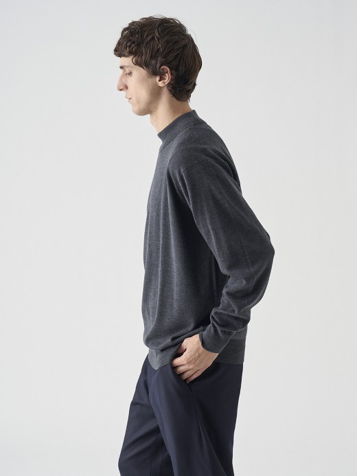 モックネック長袖ニットプルオーバー | A4546 | 24G SWEATER SERIES 詳細画像 CHARCOAL 8
