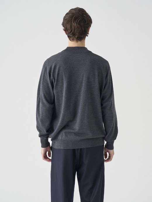 モックネック長袖ニットプルオーバー | A4546 | 24G SWEATER SERIES 詳細画像 CHARCOAL 9