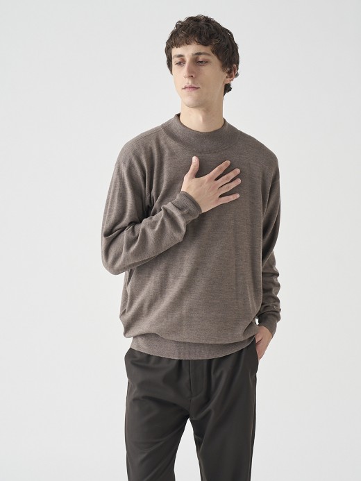 モックネック長袖ニットプルオーバー | A4546 | 24G SWEATER SERIES 詳細画像 MUSHROOM 3