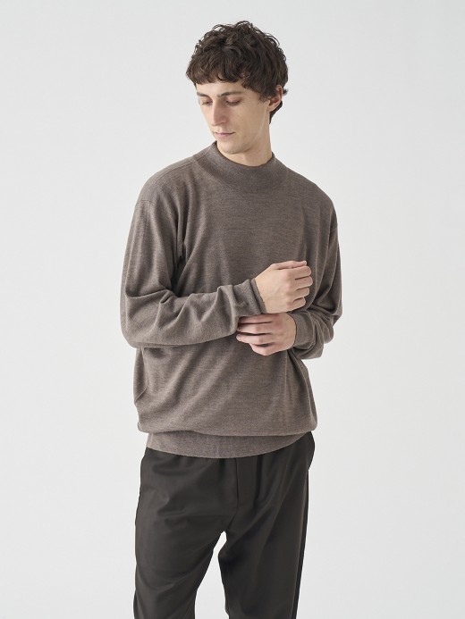 モックネック長袖ニットプルオーバー | A4546 | 24G SWEATER SERIES 詳細画像 MUSHROOM 4