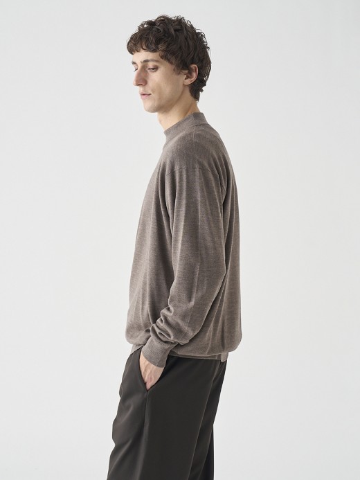 モックネック長袖ニットプルオーバー | A4546 | 24G SWEATER SERIES 詳細画像 MUSHROOM 5